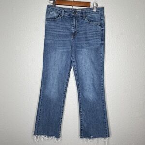 Kensie Savannah High Rise Bootcut Ankle Jeans 8 Blue Raw Hem Y2K Softcore‎ Chic